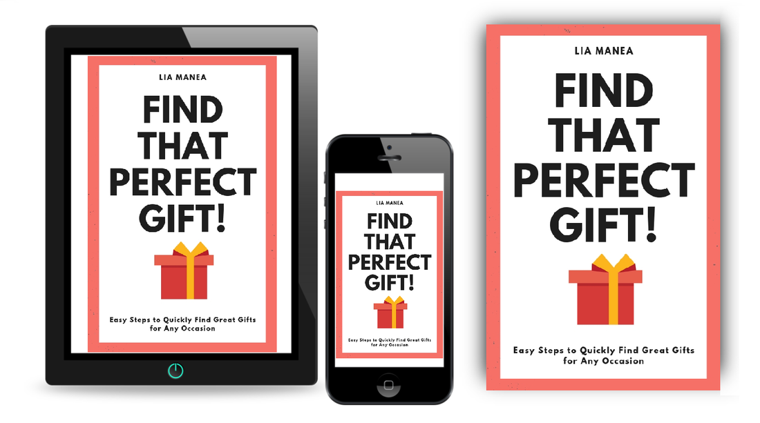 Picture of Find That Perfect Gift by Lia Manea on tablet, iphone and paperback